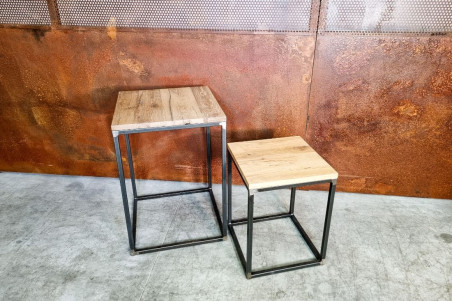 table basse bois rectangle bois de chêne table luxe style industriel