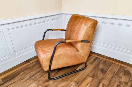 fauteuil asco haut de gamme, luxe, cuir de veau, cuir marron, cuir fauve, fabrication française, qualité confort