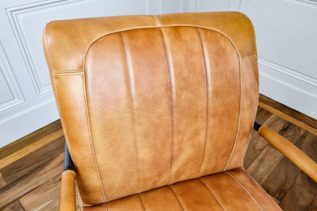 fauteuil asco haut de gamme, luxe, cuir de veau, cuir marron, cuir fauve, fabrication française, qualité confort