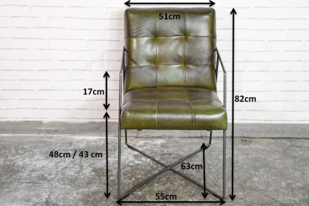 Tavèl 3.0 - Chaise capiton - double confort- en cuir - tube filaire