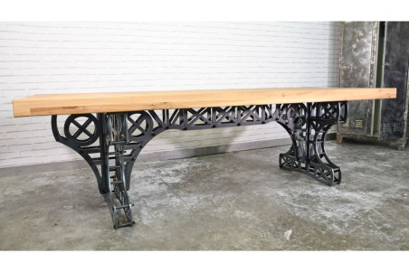 Table style Eiffel acier et bois - Bélesta