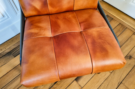 Tavèl 2.0 - Chaise capiton - double confort- en cuir - tube rond