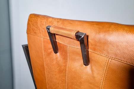 Millery - chaise de bar - Made In France en Cuir et Métal - triple confort