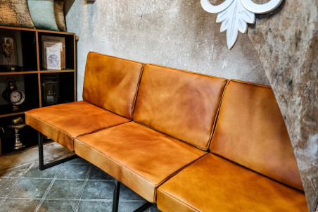 Gacé - coussins en cuir pour banquette sur mesure