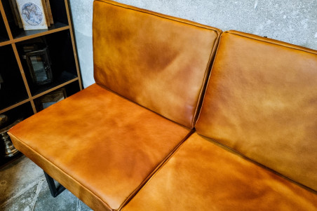 Gacé - coussins en cuir pour banquette sur mesure