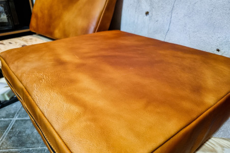 Gacé - coussins en cuir pour banquette sur mesure