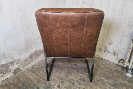 Chaise en cuir QUINCEY - coutures Voyage