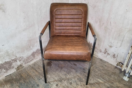 Chaise en cuir QUINCEY - coutures Voyage