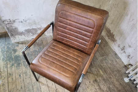 Chaise en cuir QUINCEY - coutures Voyage