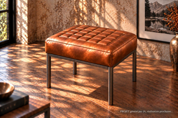 Tabouret en cuir ELONE -...