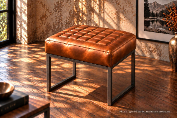 Tabouret en cuir ELONE -... 2