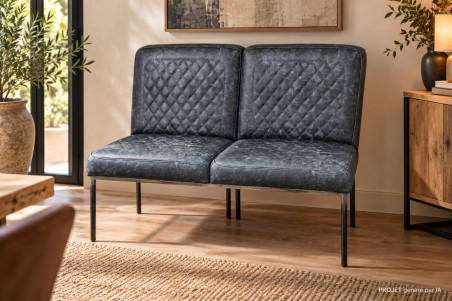 Banquette en cuir LOCARN- coutures Héritage