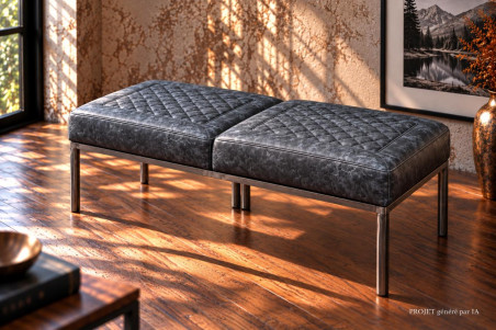Banc en cuir - LOCARN- coutures Héritage