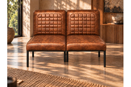 Banquette en cuir ELONE - coutures Architecture