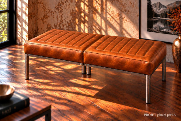 Banc en cuir - NOCARIO - coutures ELEGANCE