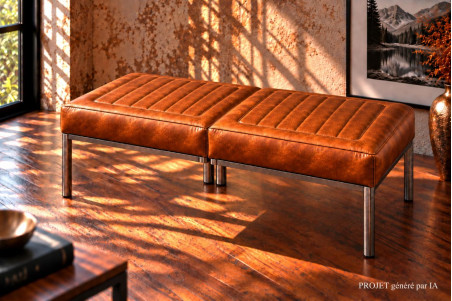 Banc en cuir - NOCARIO - coutures ELEGANCE