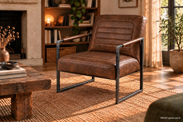 Fauteuil en cuir - QUINCEY...