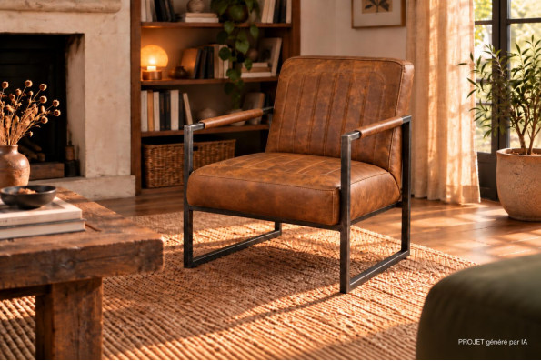 Fauteuil en cuir - NOCARIO - coutures ELEGANCE