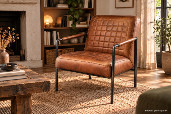 Fauteuil en cuir - ELONE -...
