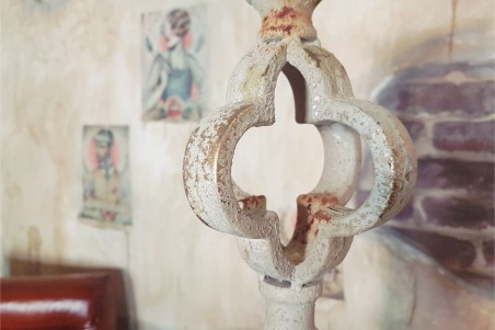 Bougeoir Chapelle vieilli, effet rouillé