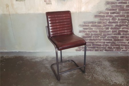 Chaise de bar ou îlot central en cuir style indus deco vintage design loft