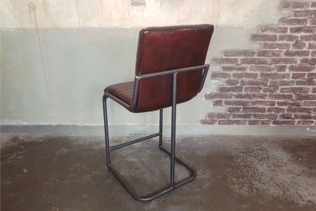 Chaise de bar ou îlot central en cuir style indus deco vintage design loft