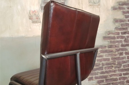 Chaise de bar ou îlot central en cuir style indus deco vintage design loft