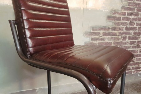 Chaise de bar ou îlot central en cuir style indus deco vintage design loft