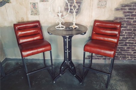 Chaise de bar ou îlot central en cuir style indus deco vintage design loft