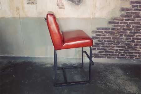 Chaise de bar ou îlot central en cuir style indus deco vintage design loft