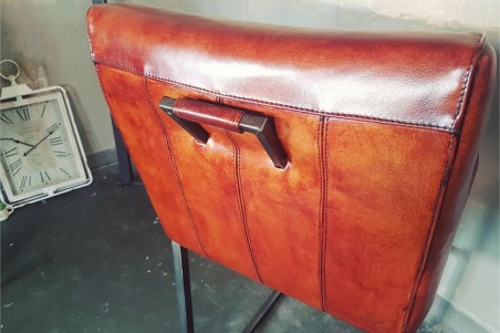 Chaise de bar ou îlot central en cuir style indus deco vintage design loft