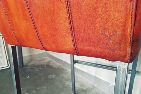 Chaise de bar ou îlot central en cuir style indus deco vintage design loft