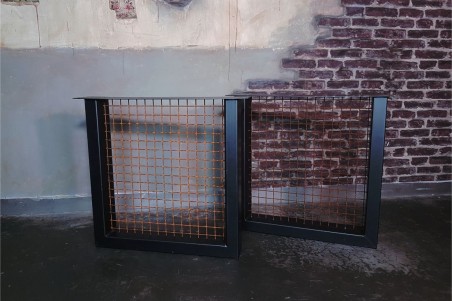 pieds métal carré avec grillage rouille piétement acier style industriel déco indus loft