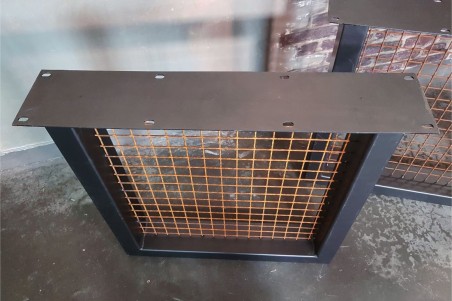 pieds métal carré avec grillage rouille piétement acier style industriel déco indus loft