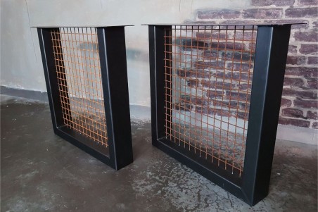 pieds métal carré avec grillage rouille piétement acier style industriel déco indus loft