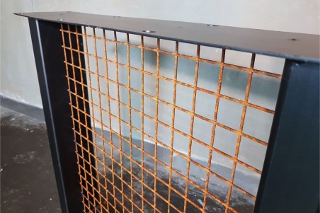 pieds métal carré avec grillage rouille piétement acier style industriel déco indus loft