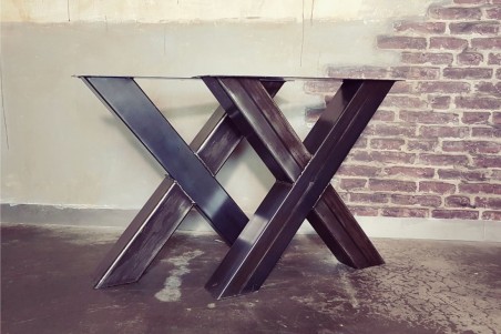 Pieds de table métal design X piétement acier style industriel déco indus loft