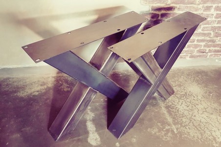 Pieds de table métal design X piétement acier style industriel déco indus loft