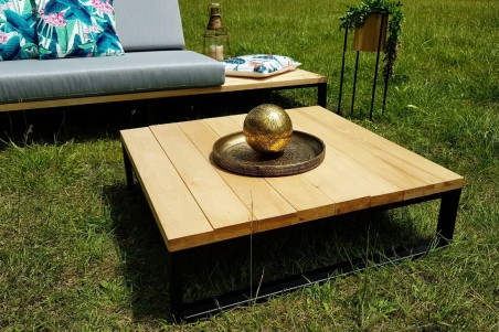 Salon de jardin style industriel metal bois deco exterieur design