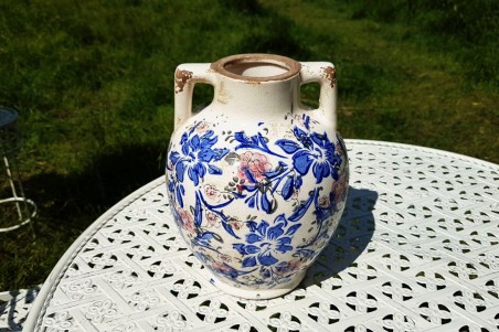 Jarre shabby pot de fleurs pour le jardin decoration campagne chic