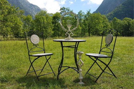 Bougeoir Chapelle vieilli, effet rouillé