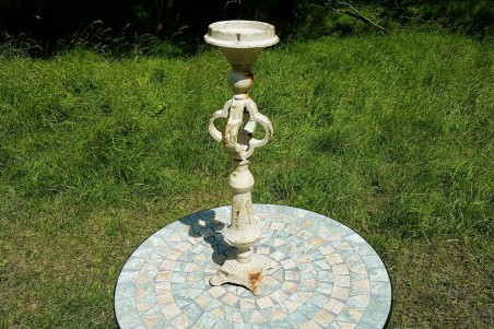 Bougeoir Chapelle vieilli, effet rouillé