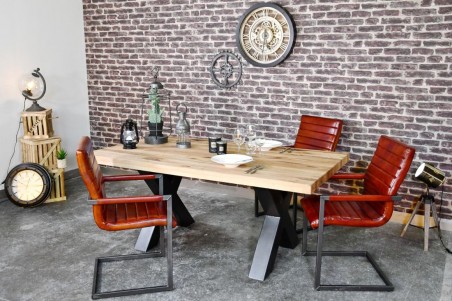 Pieds de table métal design X piétement acier style industriel déco indus loft