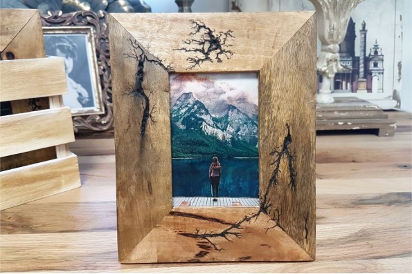 Cadre bois effet fissuré, pour photo 10x15 cm