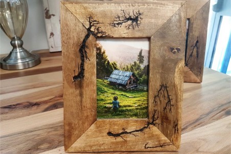 Cadre bois effet fissuré, pour photo 10x15 cm