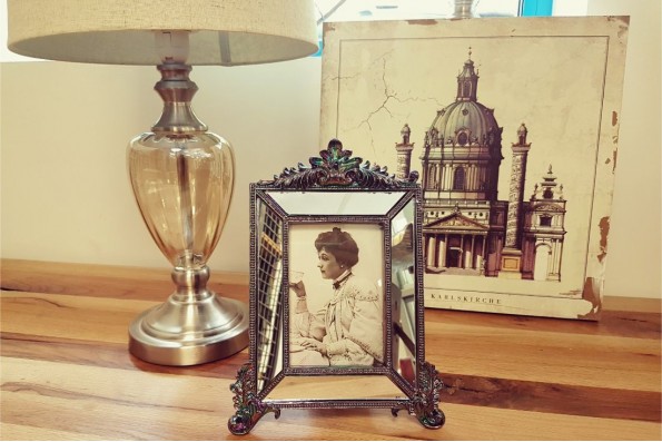 Cadre miroir pour portait vintage déco baroque