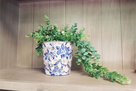 Pot de fleurs Shabby, pour le jardin motif fleurs effet vieilli decoration campagne chic