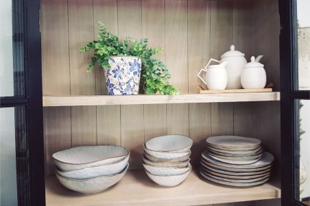 Pot de fleurs Shabby, pour le jardin motif fleurs effet vieilli decoration campagne chic