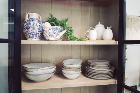 Pot de fleurs Shabby, pour le jardin motif fleurs effet vieilli decoration campagne chic