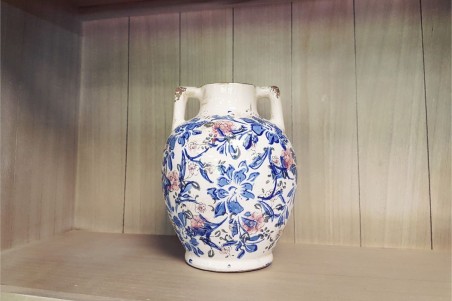 Jarre shabby pot de fleurs  decoration campagne chic